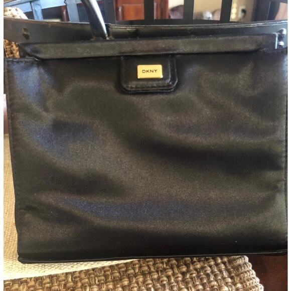 DKNY cocktail bag/clutch formal black satin - Picture 2 of 10